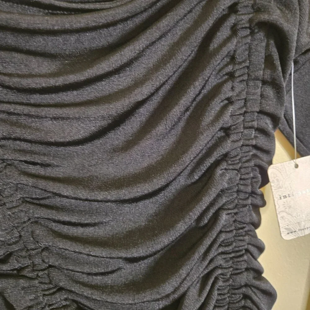 Free People Intimately Free NWT Meant To Be Ruched Black Bodysuit Size XS